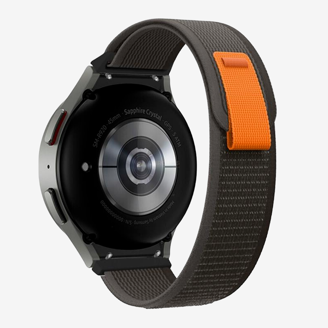 Coros Watch Band - Durable Nylon Loop - Grey Orange - Watch Band