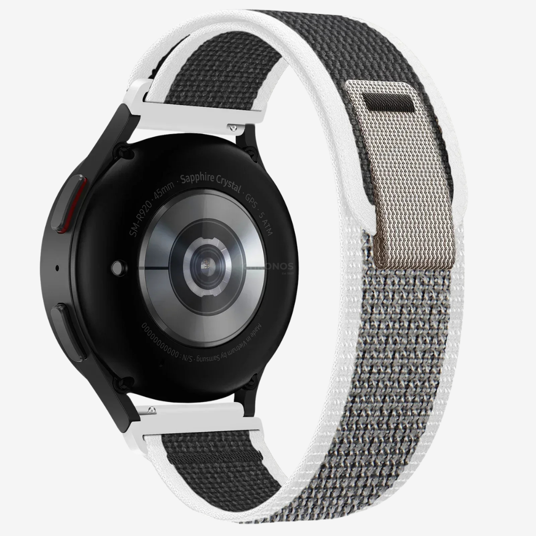 Coros Watch Band - Durable Nylon Loop - Grey White - Watch Band