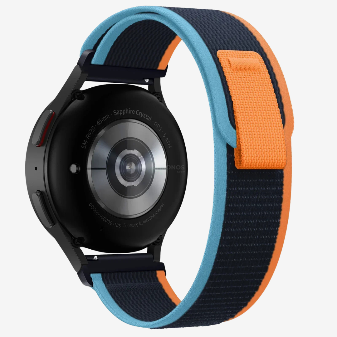 Coros Watch Band - Durable Nylon Loop - Navy Orange Blue - Watch Band