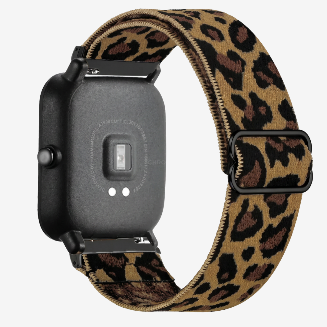 Coros Watch Band - Elastic Nylon - Brown Cheetah - Watch Band