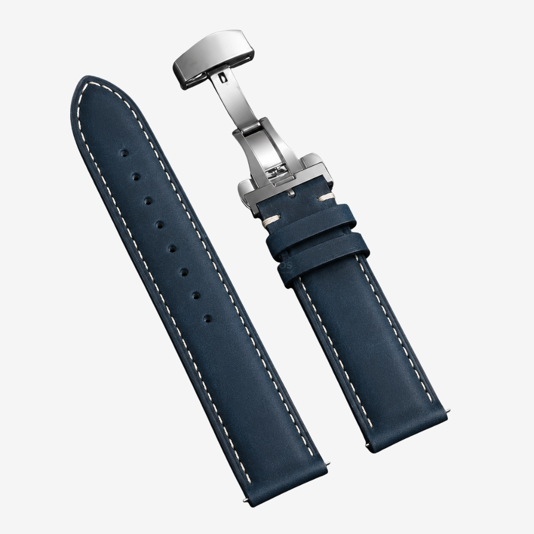 Coros Watch Band - Genuine Calfskin Leather - Blue - Watch Band