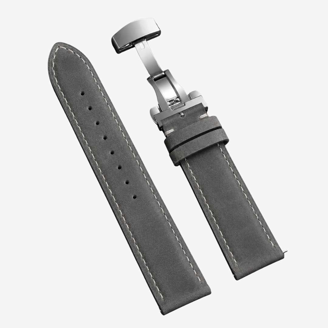 Coros Watch Band - Genuine Calfskin Leather - Gray - Watch Band
