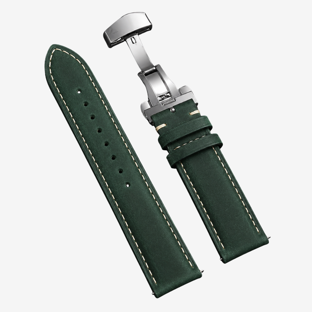 Coros Watch Band - Genuine Calfskin Leather - Green - Watch Band