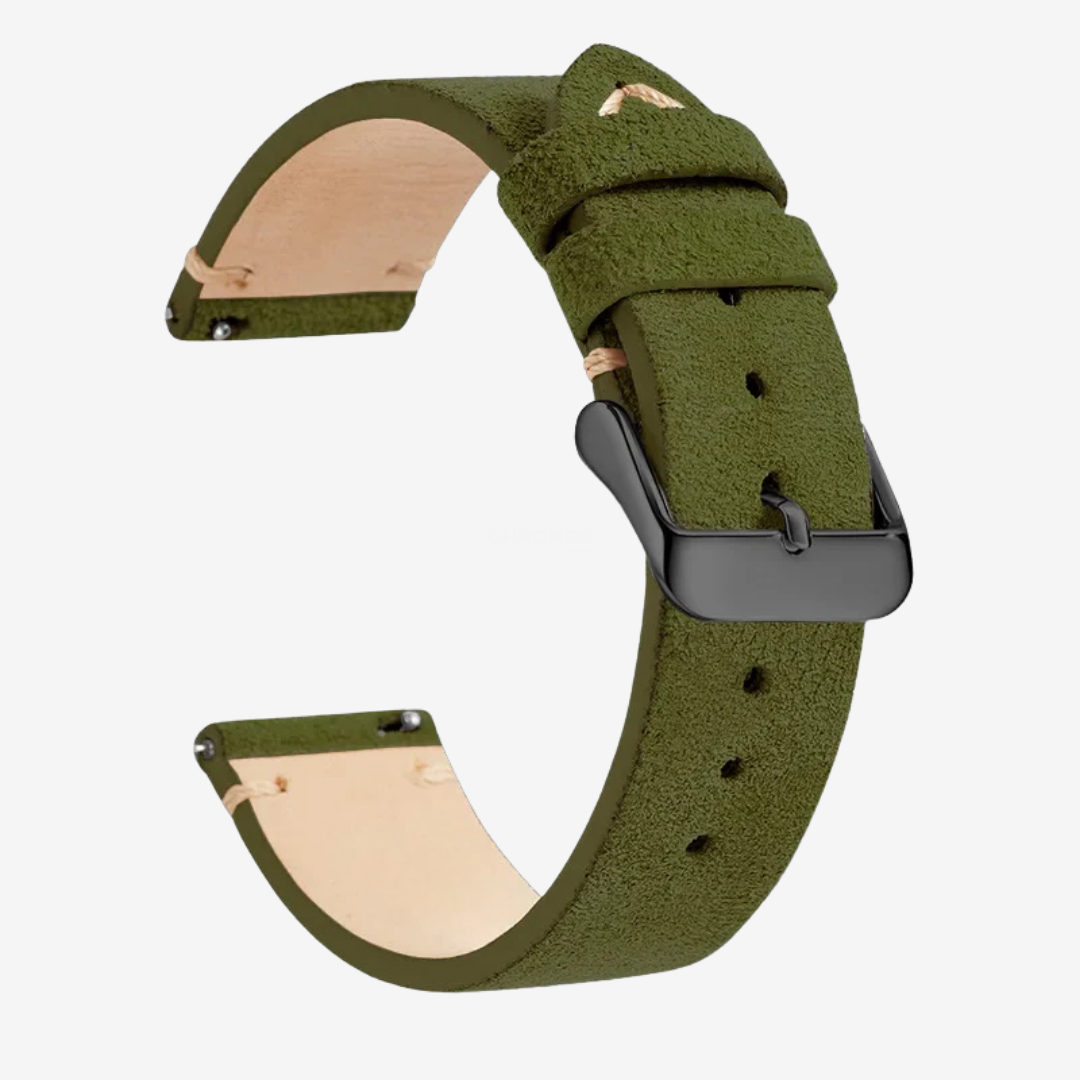 Coros Watch Band - Genuine Leather - Army Green 2 - Watch Band