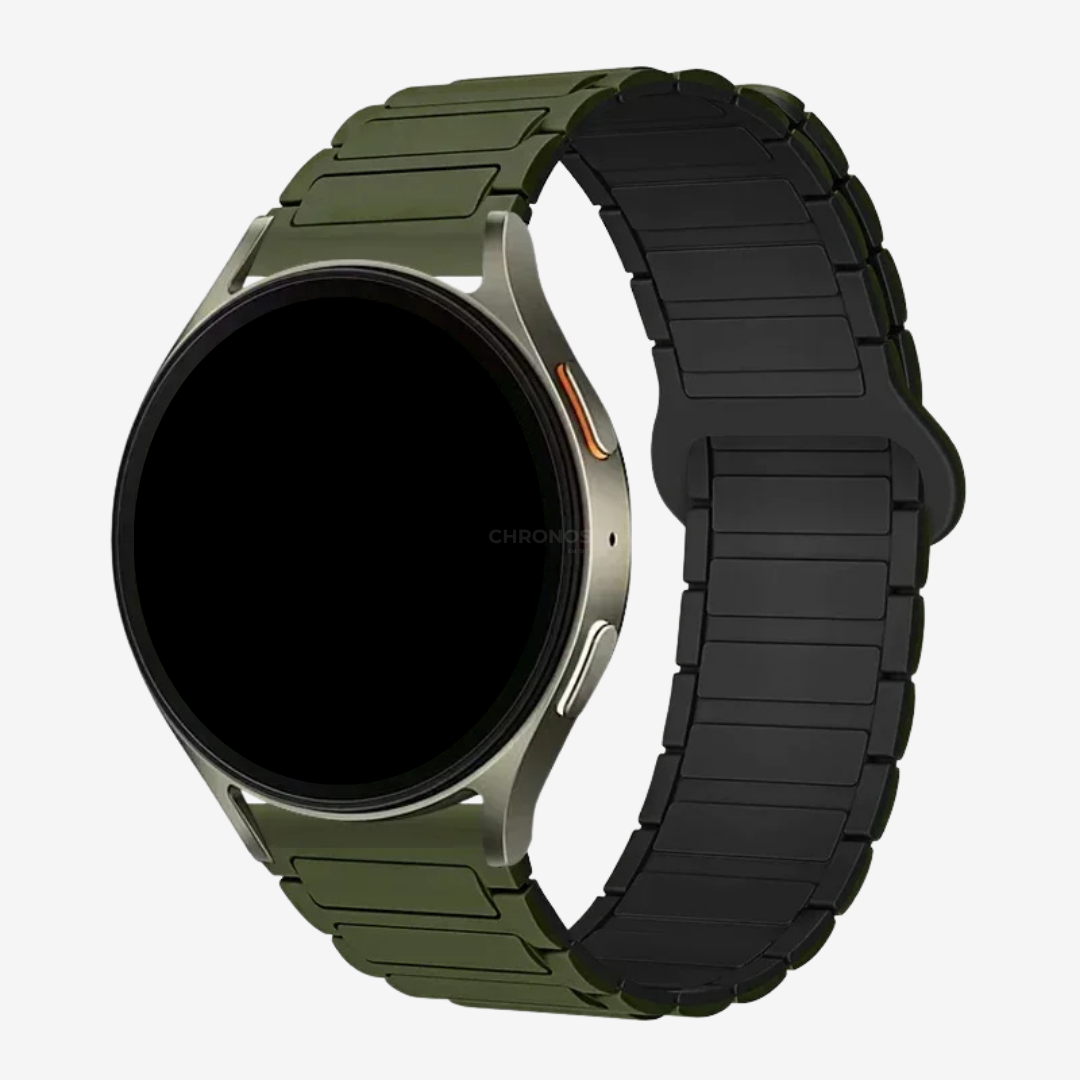 Coros Watch Band - Magnetic Silicone - Army Black - Watch Band