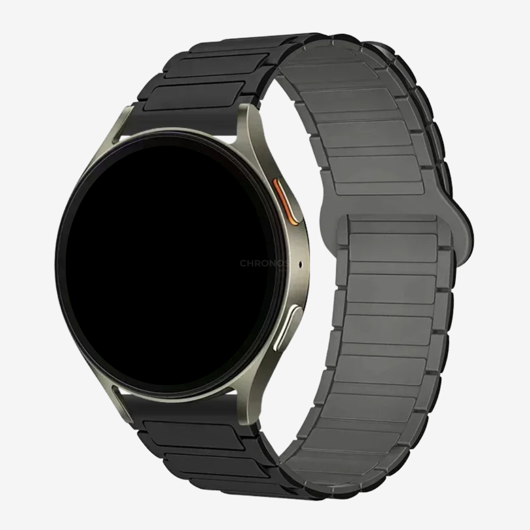 Coros Watch Band - Magnetic Silicone - Black Grey - Watch Band