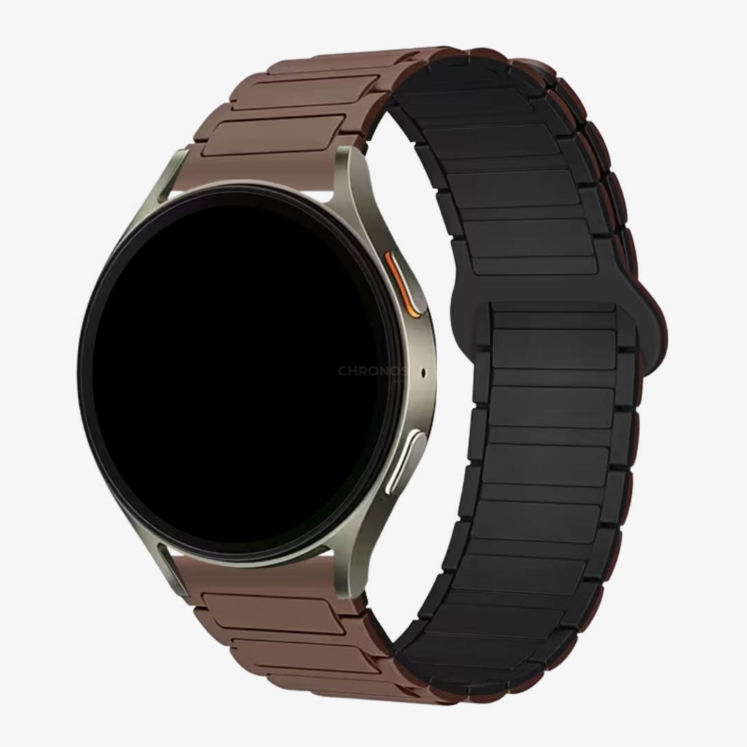 Coros Watch Band - Magnetic Silicone - Brown Black - Watch Band