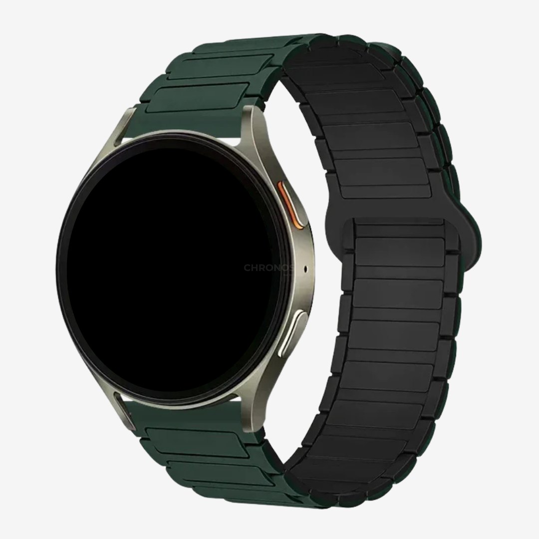 Coros Watch Band - Magnetic Silicone - Green Black - Watch Band