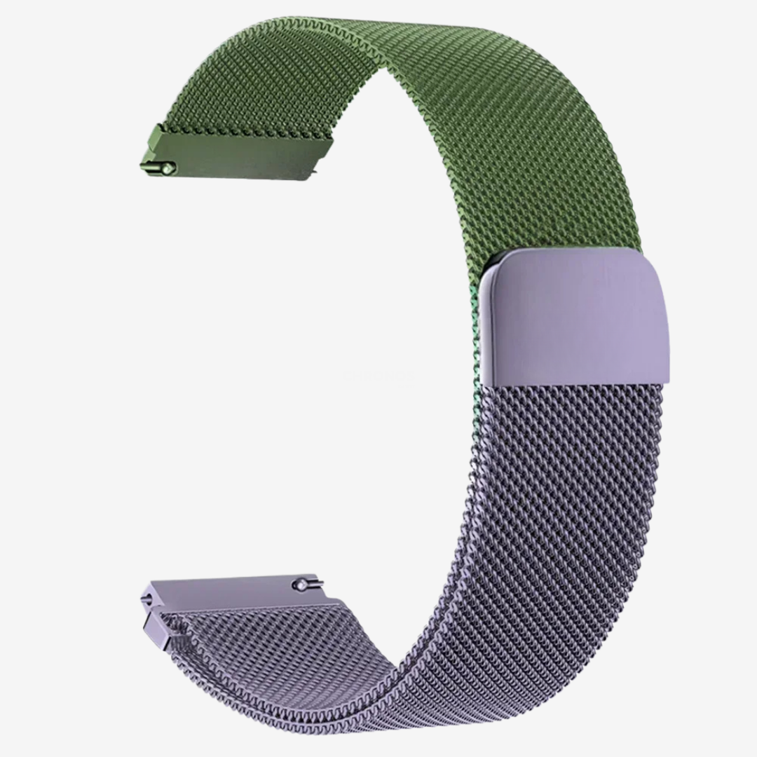 Coros Watch Band - Milanese Loop - Green & Lilac - Watch Band