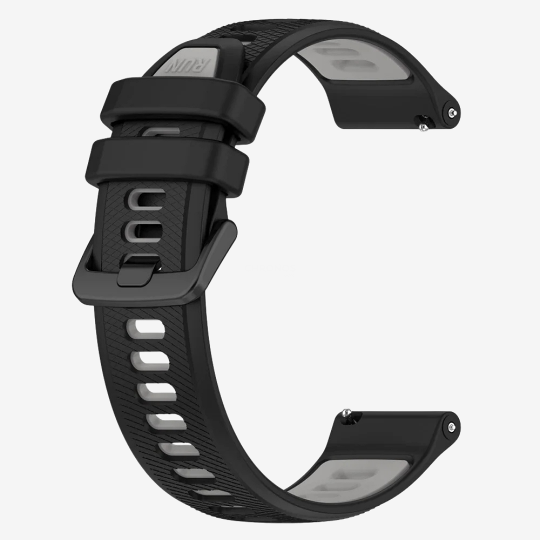 Coros Watch Band - Silicone Sport - Black Grey - Watch Band