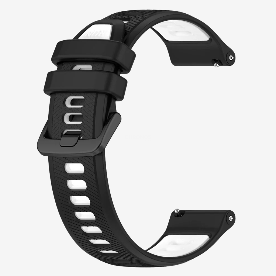 Coros Watch Band - Silicone Sport - Black White - Watch Band