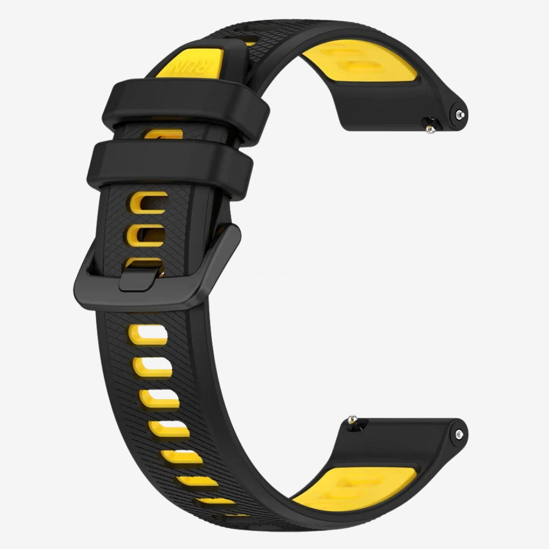 Coros Watch Band - Silicone Sport - Black Yellow - Watch Band