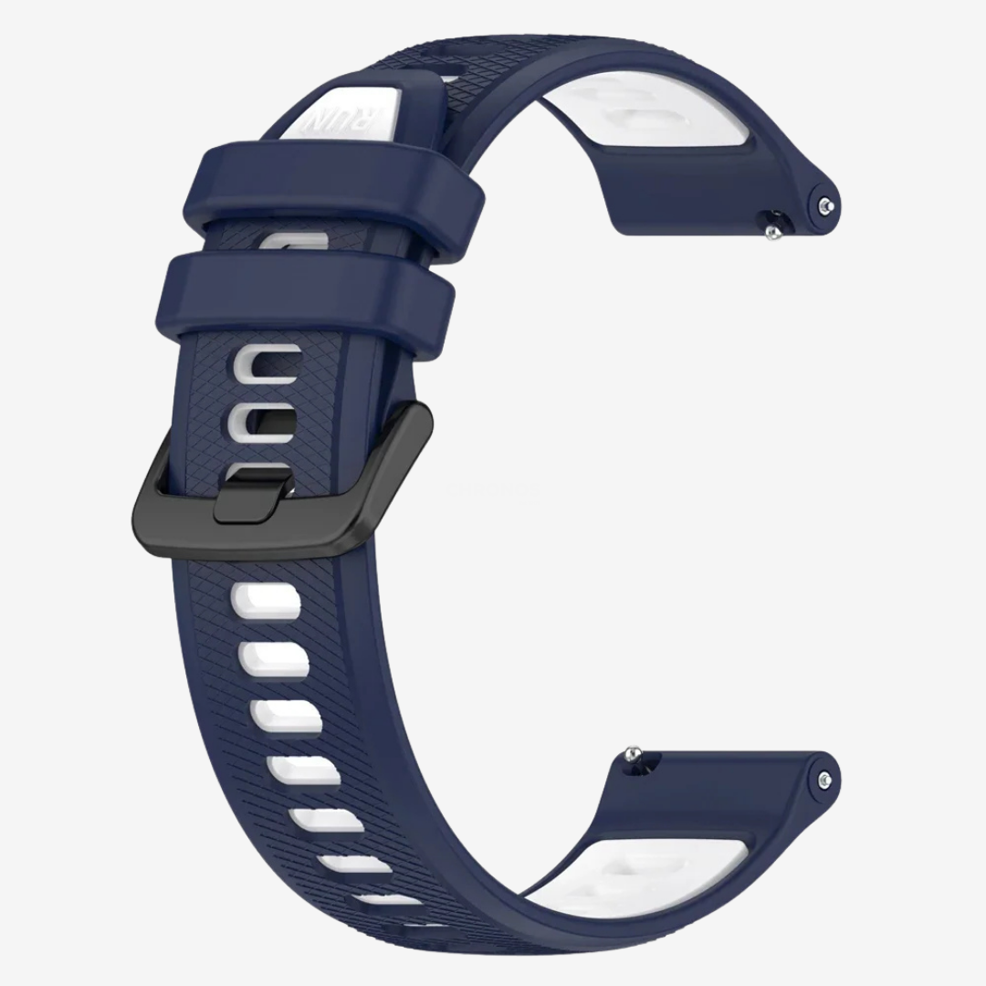 Coros Watch Band - Silicone Sport - Navy White - Watch Band