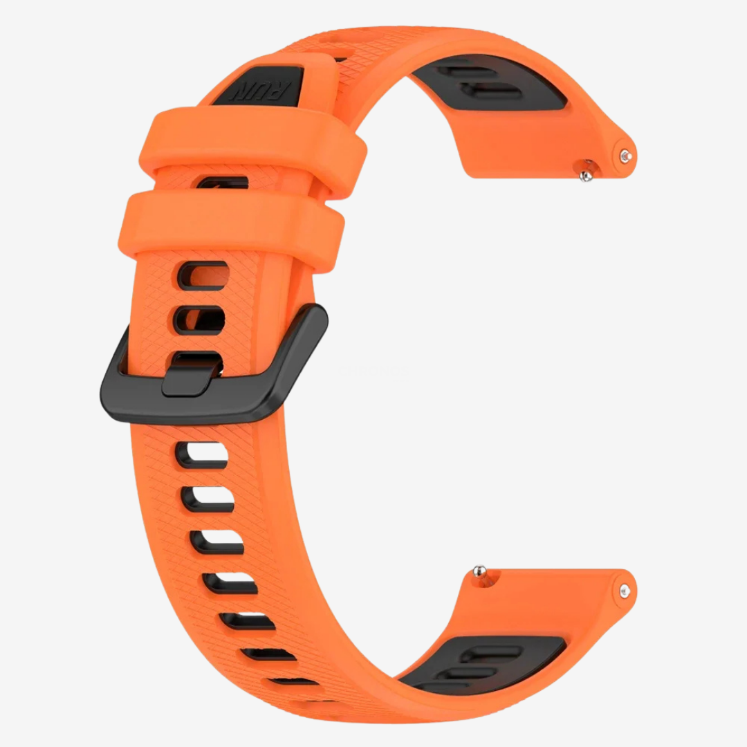 Coros Watch Band - Silicone Sport - Orange Black - Watch Band