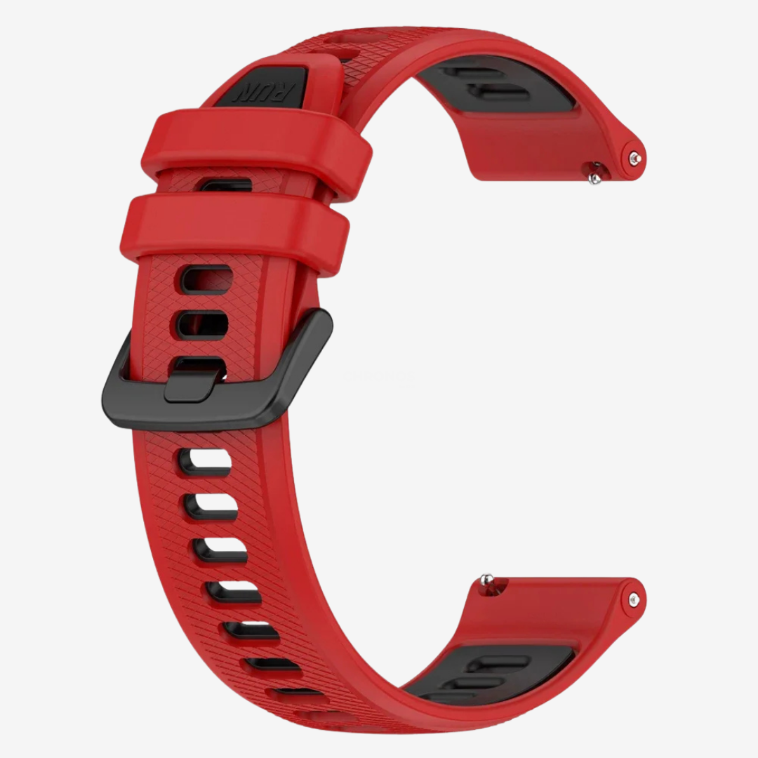 Coros Watch Band - Silicone Sport - Red Black - Watch Band