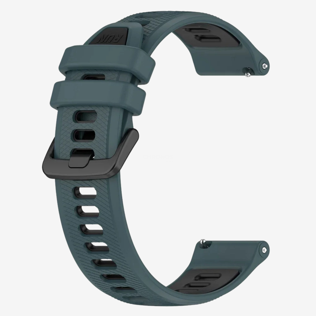Coros Watch Band - Silicone Sport - Teal Black - Watch Band