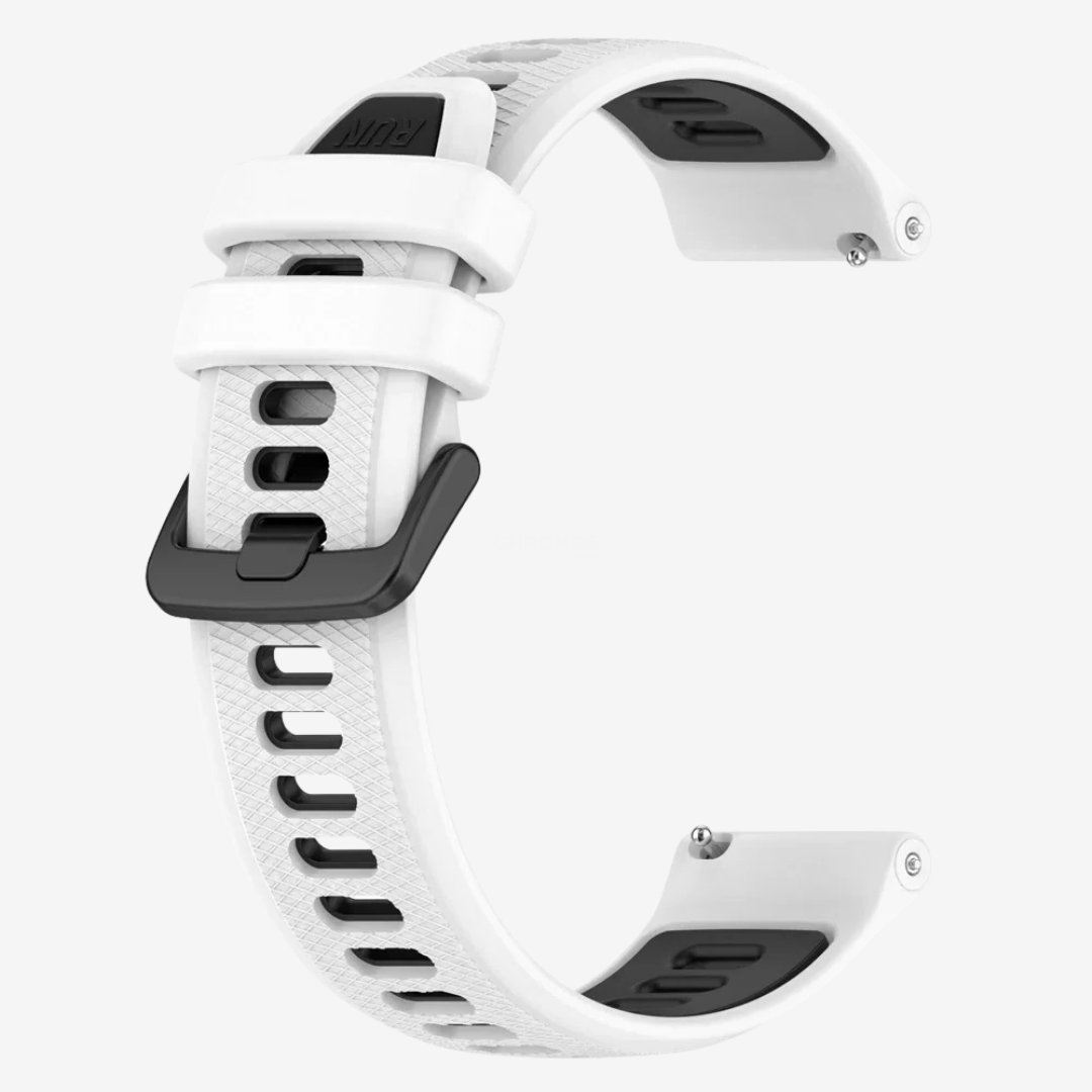 Coros Watch Band - Silicone Sport - White Black - Watch Band