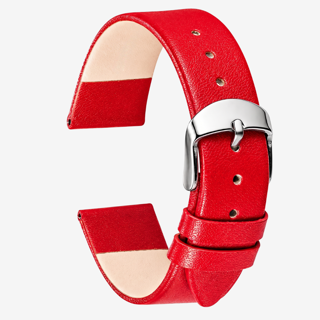 Coros Watch Band - Soft Leather - Red - Watch Band