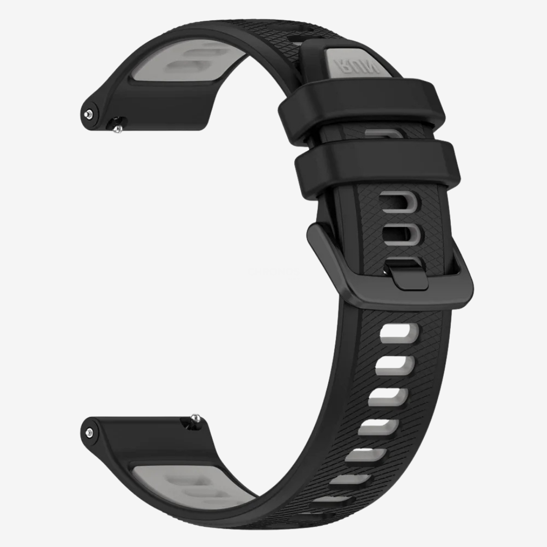 Coros Watch Band - Sport Silicone - Black Grey - Watch Band