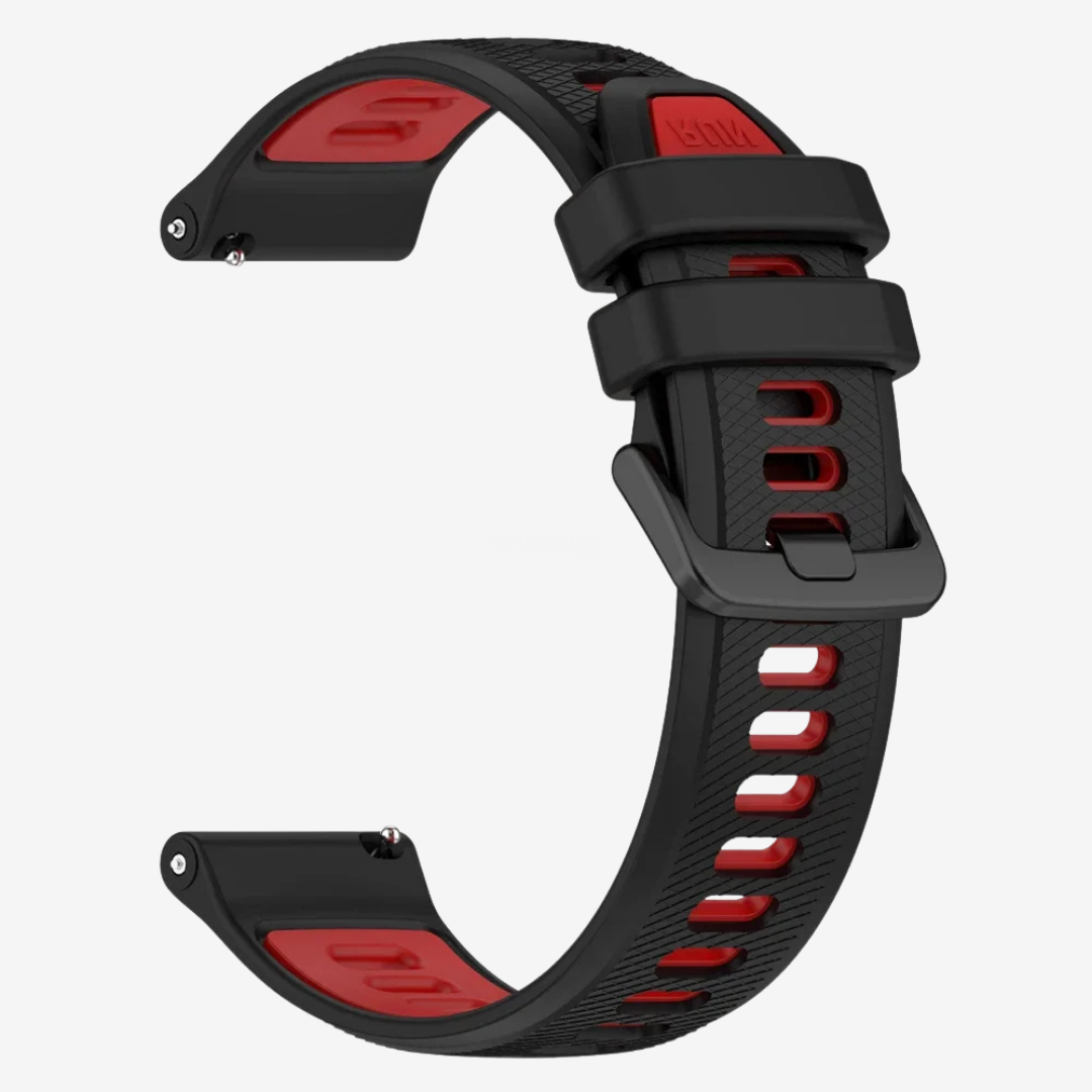 Coros Watch Band - Sport Silicone - Black Red - Watch Band