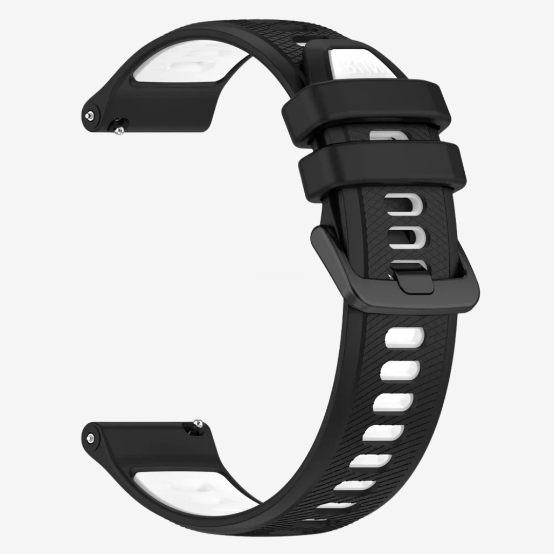Coros Watch Band - Sport Silicone - Black White - Watch Band
