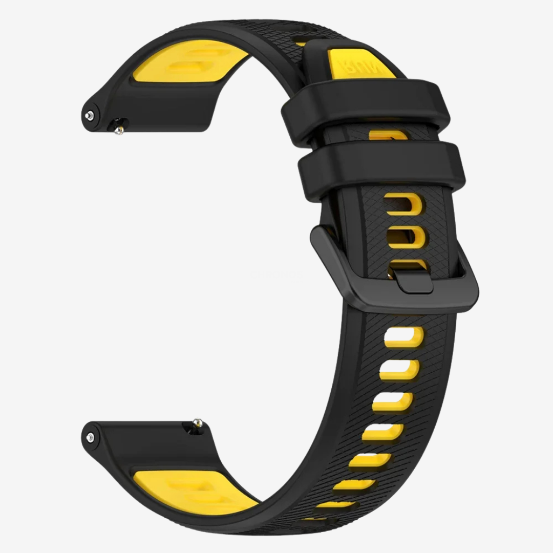 Coros Watch Band - Sport Silicone - Black Yellow - Watch Band
