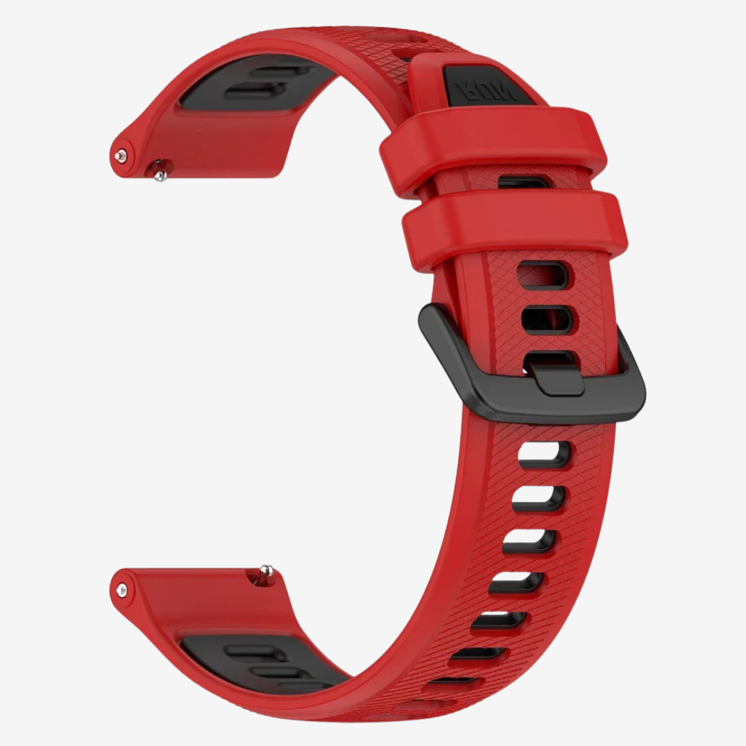 Coros Watch Band - Sport Silicone - Red Black - Watch Band