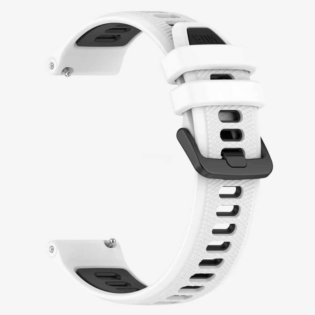 Coros Watch Band - Sport Silicone - White Black - Watch Band