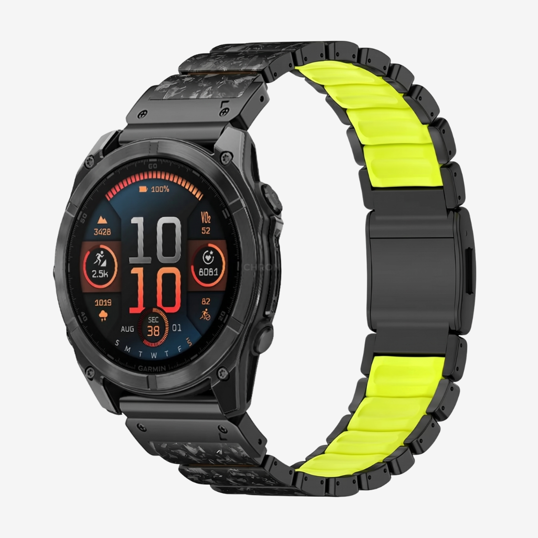 Garmin QuickFit GEMINI Carbon Fiber Band - Black Neon Green / 22mm - Watch Band
