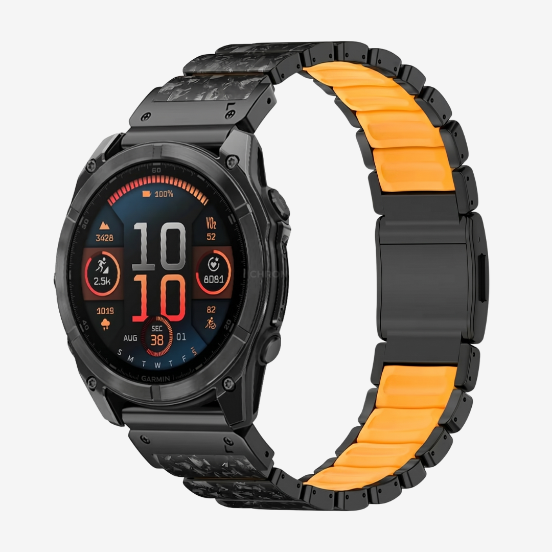 Garmin QuickFit GEMINI Carbon Fiber Band - Black Orange / 22mm - Watch Band