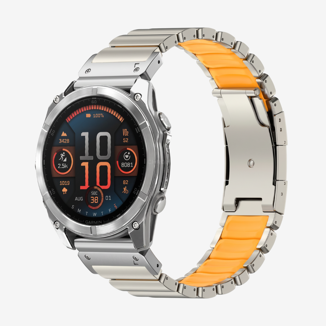 Garmin QuickFit GEMINI Titanium Band - Titanium Orange / 22mm - Watch Band