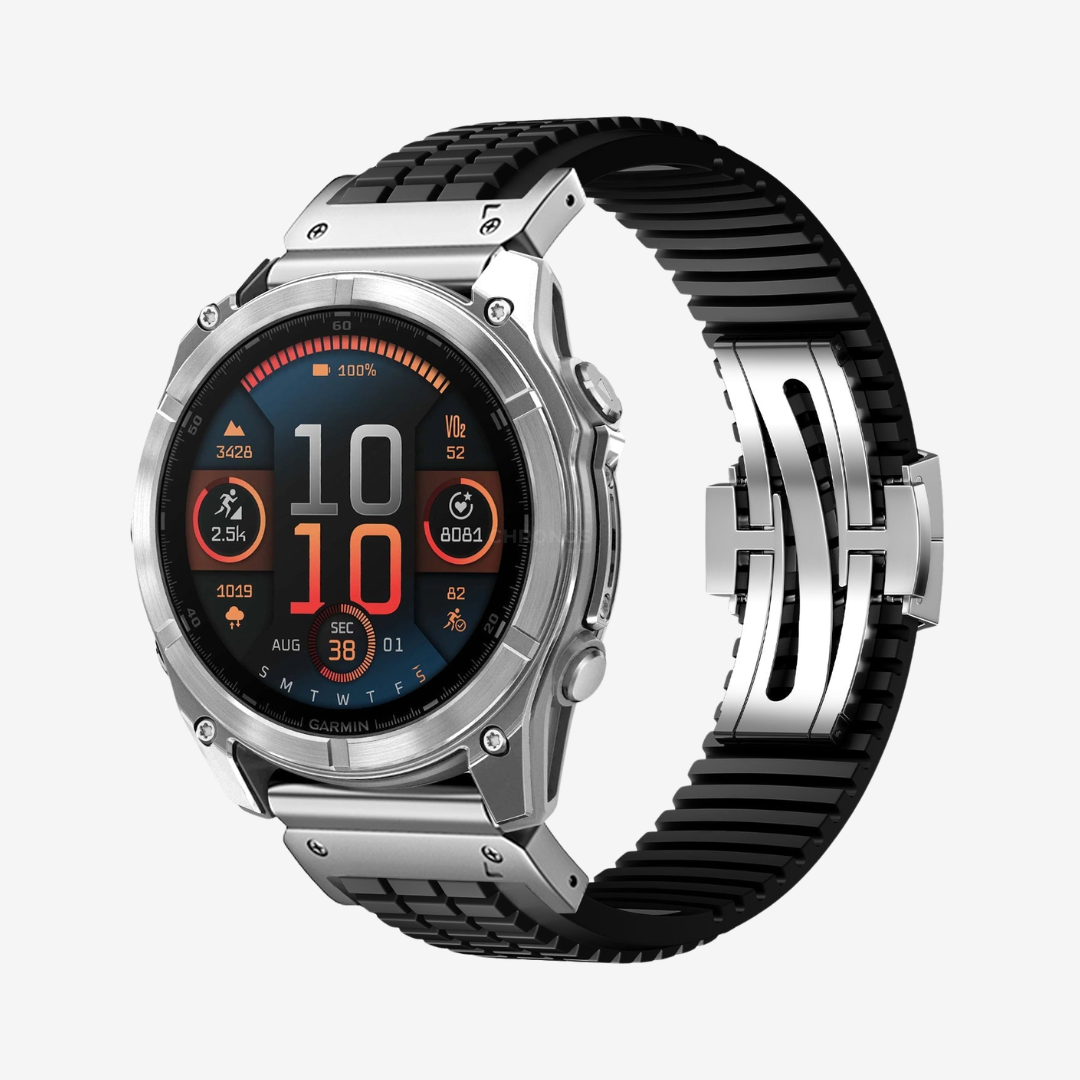 Garmin QuickFit GR Modern Band Upgraded Version - Black-Silver / 22mm - Watch Band