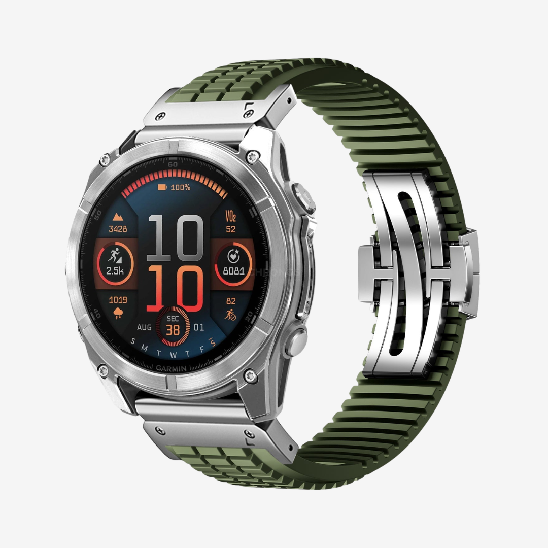 Garmin QuickFit GR Modern Band Upgraded Version - Green-Silver / 22mm - Watch Band