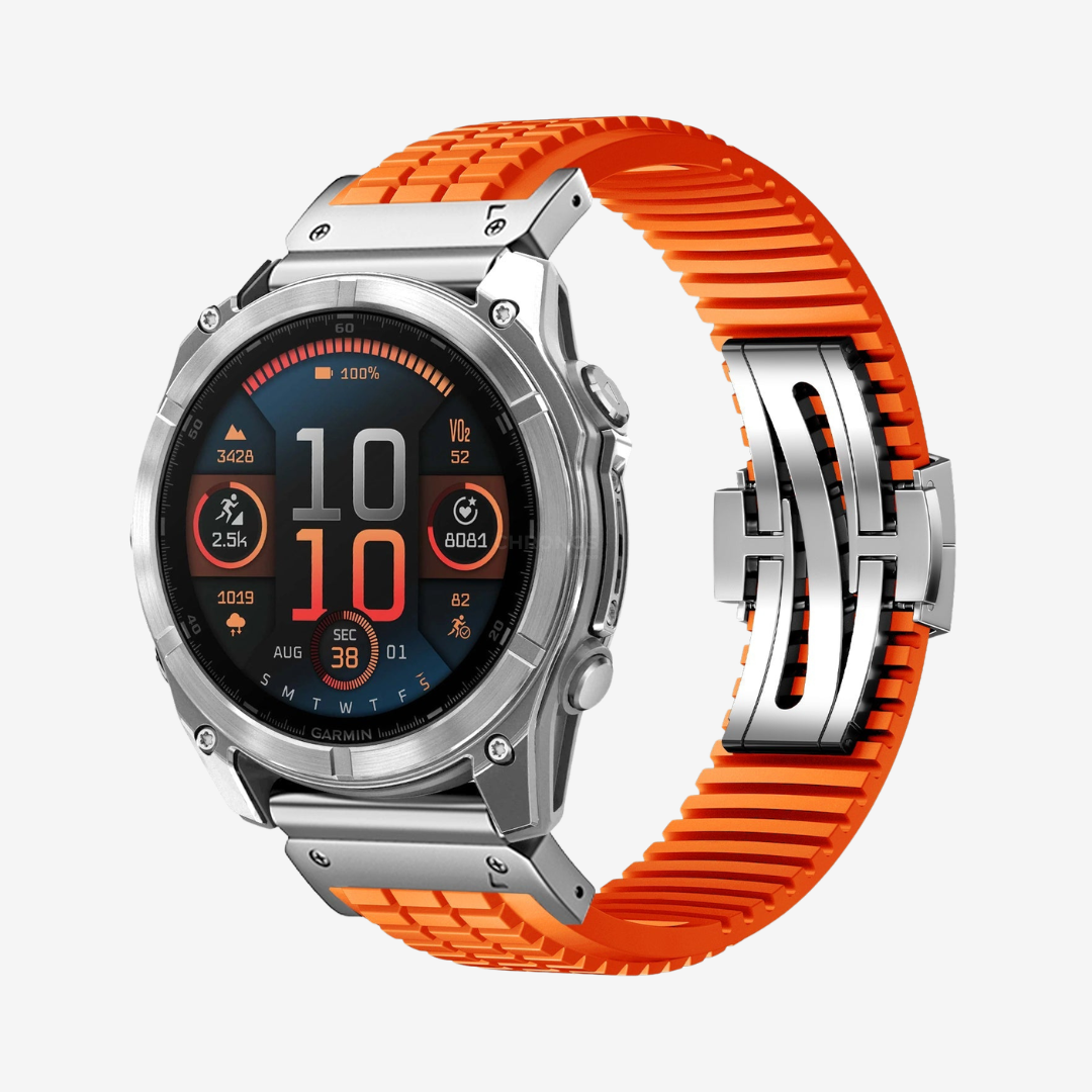 Garmin QuickFit GR Modern Band Upgraded Version - Orange-Silver / 22mm - Watch Band
