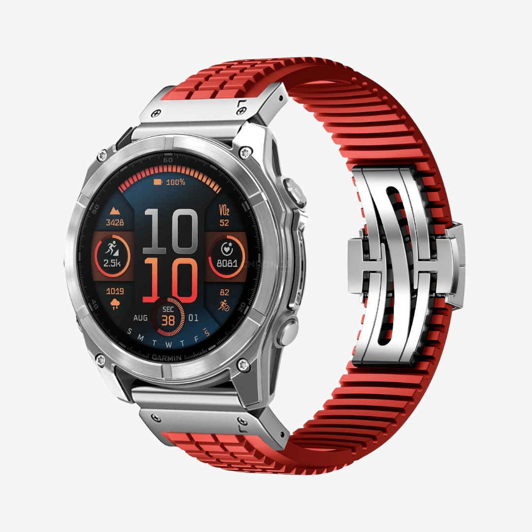 Garmin QuickFit GR Modern Band Upgraded Version - Red-Silver / 22mm - Watch Band