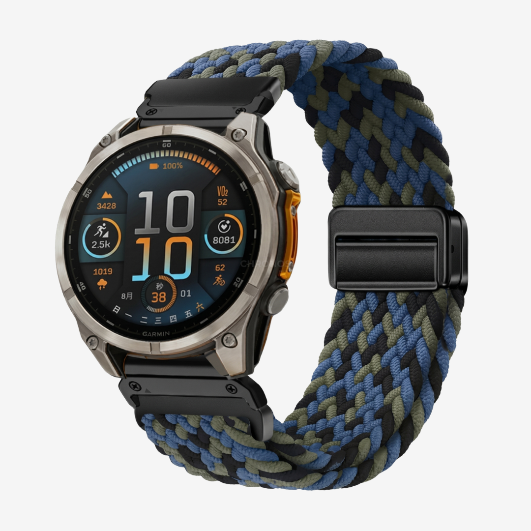 Garmin QuickFit Magnetic Buckle Nylon Band - Blue Camouflage / 20mm - Watch Band