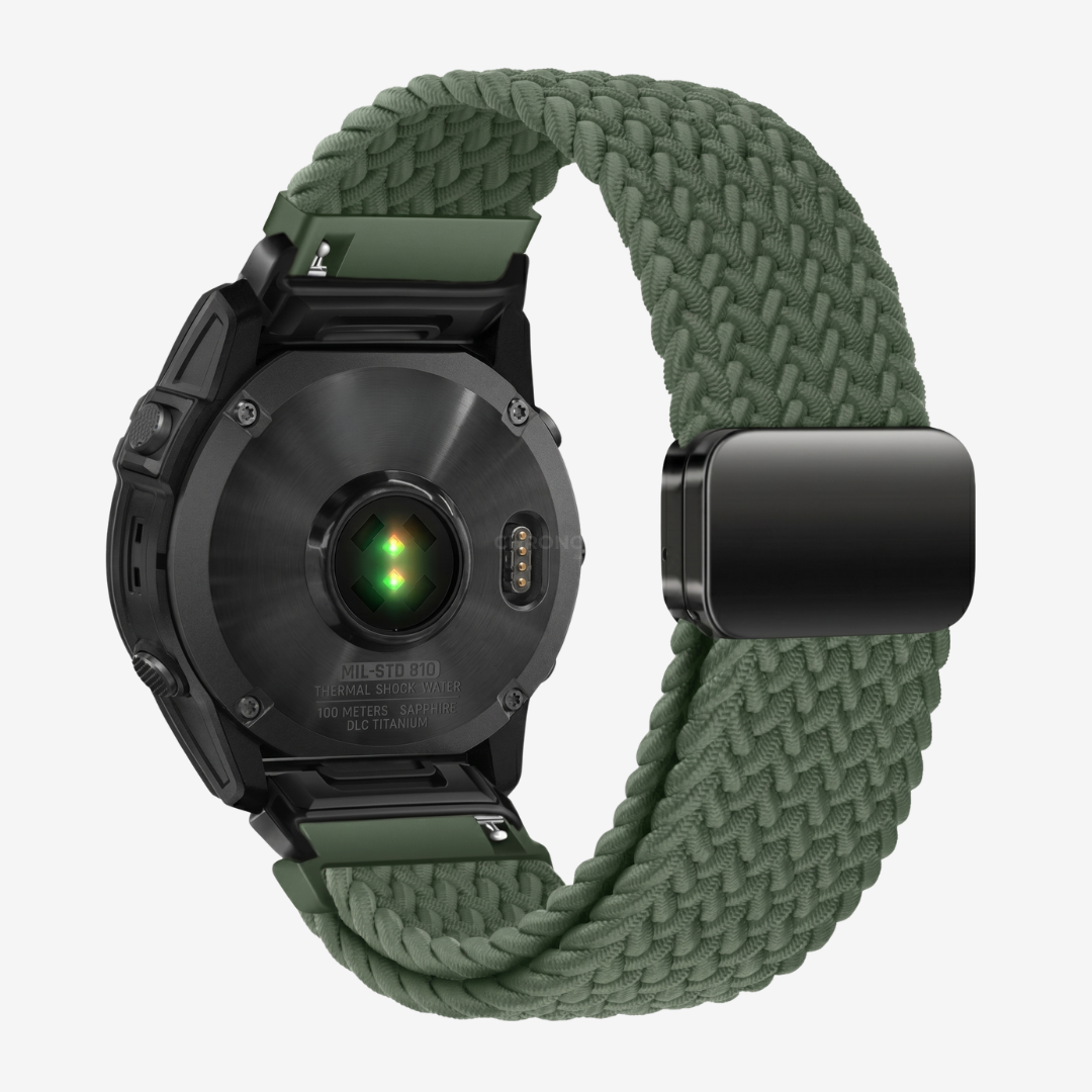 Garmin QuickFit Magnetic Buckle Nylon Band - Green / 20mm - Watch Band