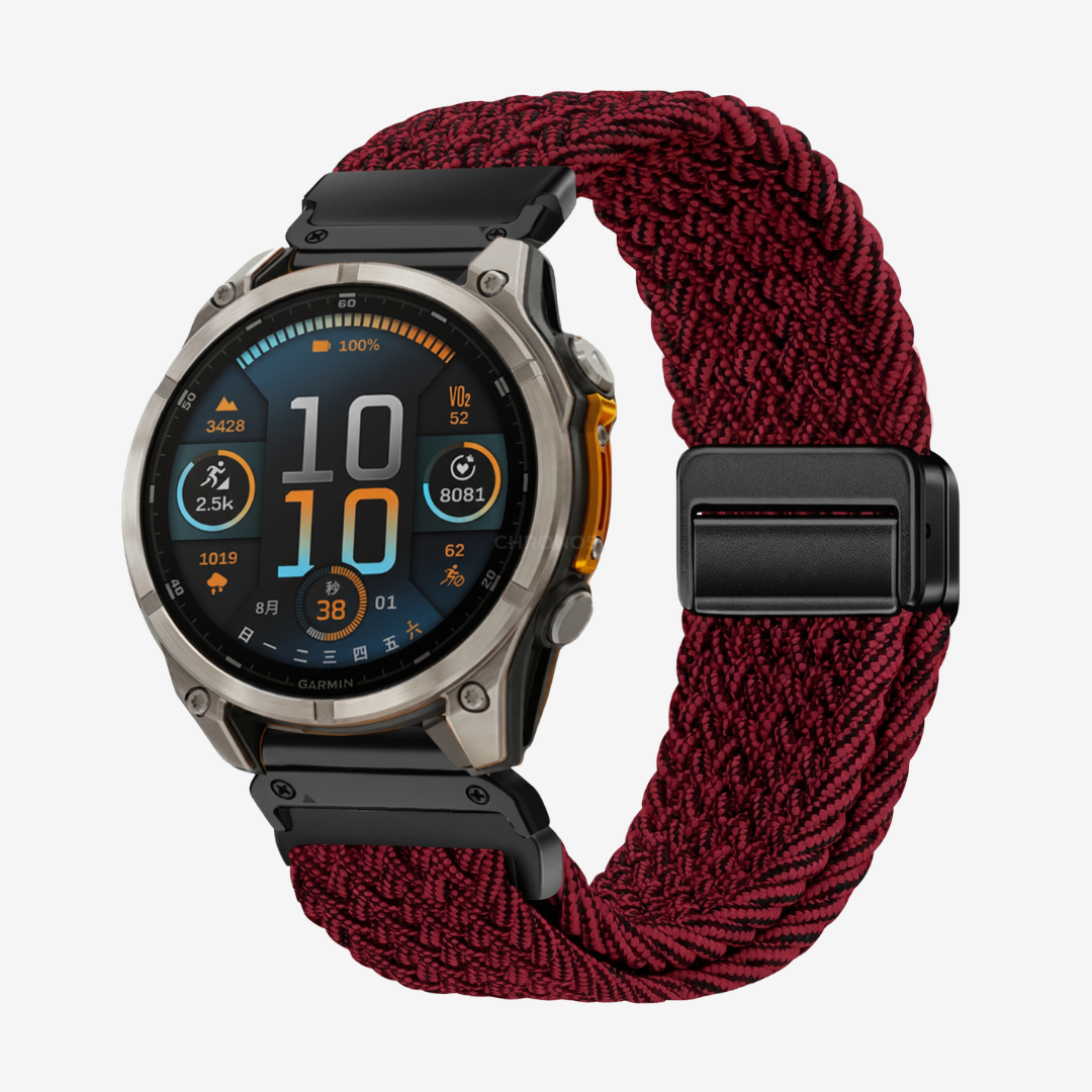 Garmin QuickFit Magnetic Buckle Nylon Band - Wine Red / 20mm - Watch Band