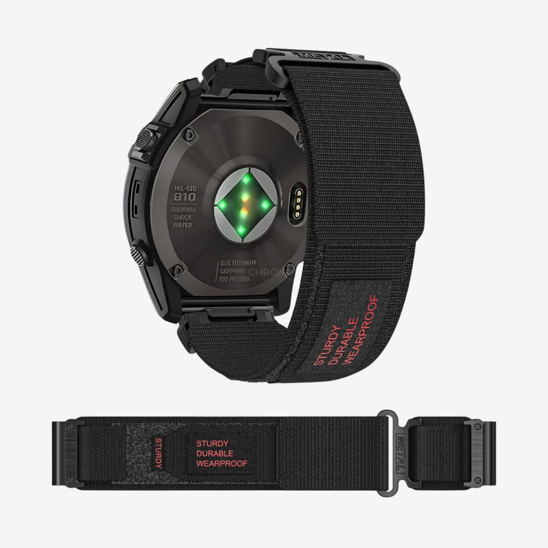 Garmin QuickFit Nylon Canvas Loop Velcro Band - Black / 22mm - Watch Band