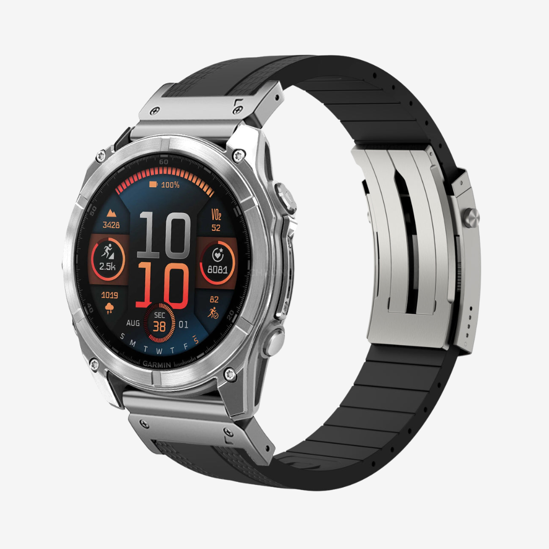 Garmin QuickFit Ocean Luxe Band - Black-Silver / 20mm - Watch Band