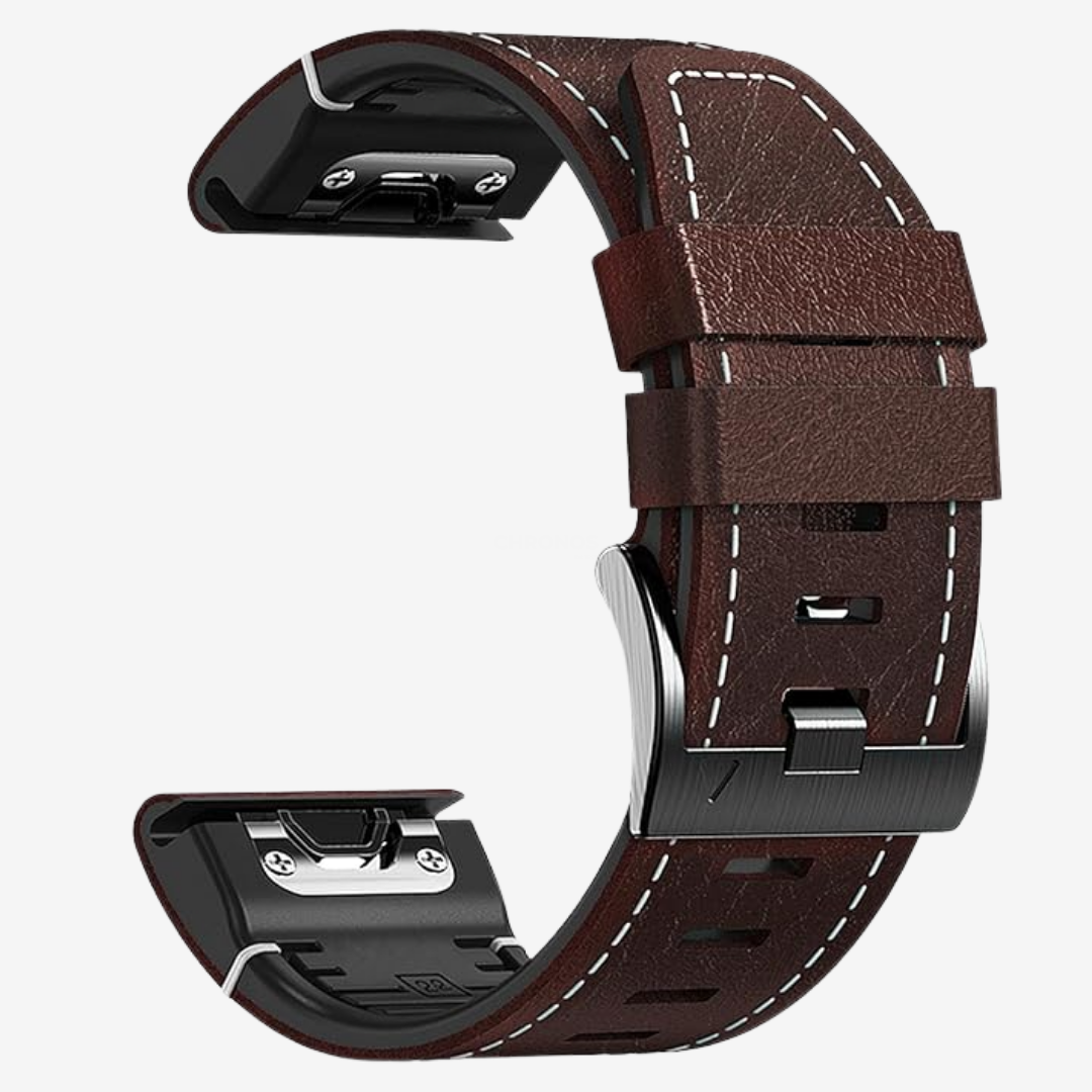 Garmin QuickFit Rubber With Leather Band - Watch Band