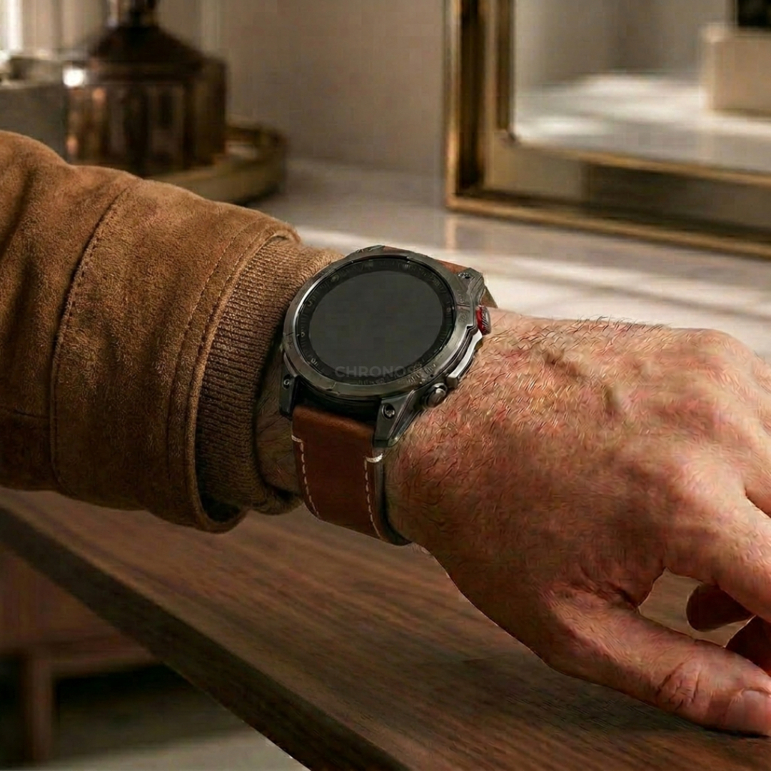 Garmin QuickFit Rubber With Leather Band - Watch Band