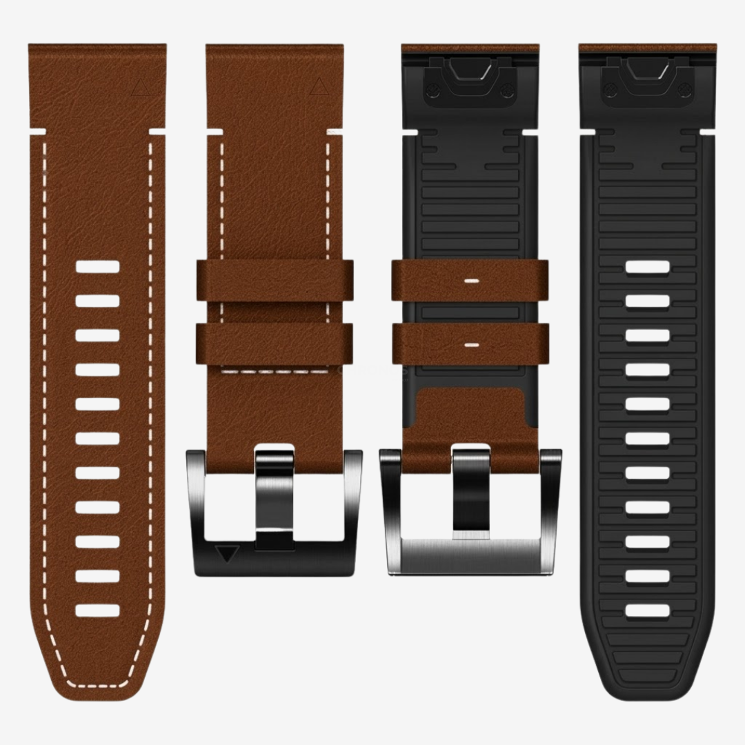 Garmin QuickFit Rubber With Leather Band - Watch Band