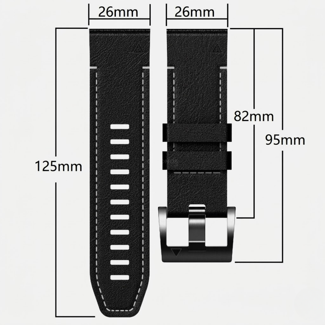 Garmin QuickFit Rubber With Leather Band - Watch Band
