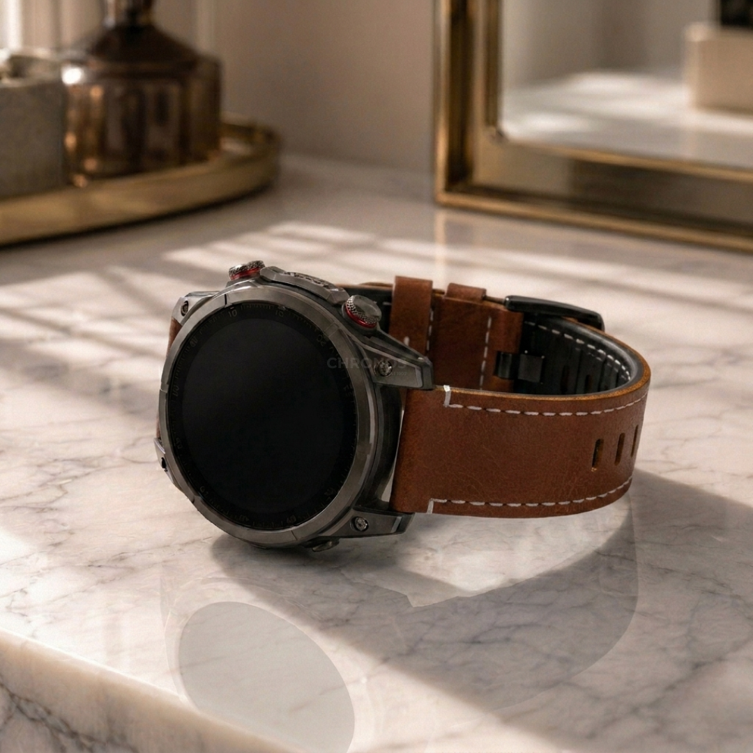 Garmin QuickFit Rubber With Leather Band - Watch Band