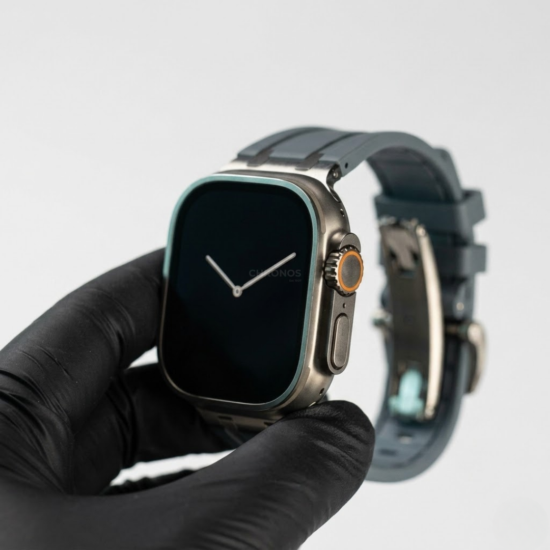 NEW AP Thick Silicone Band With Titanium Adapter For Apple Watch - Watch Band