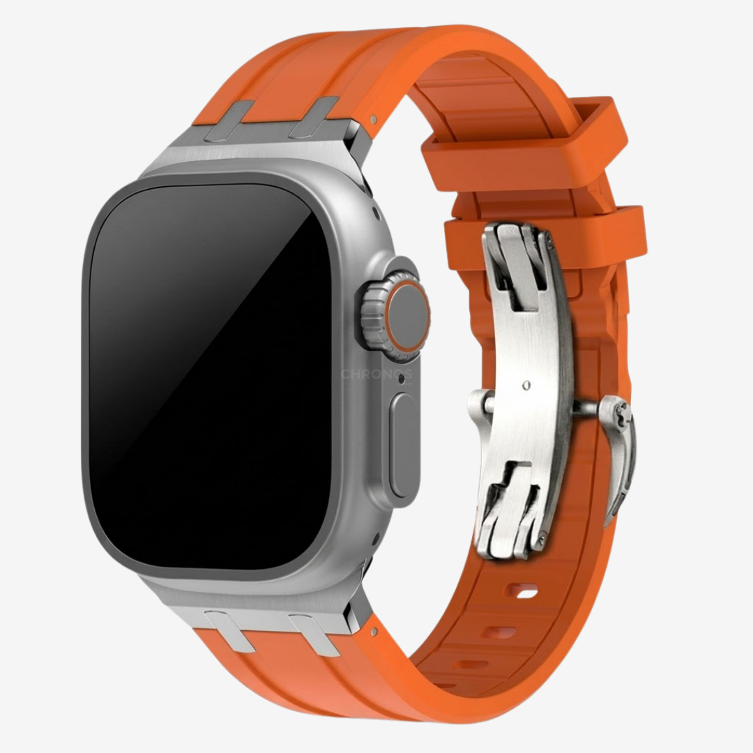 NEW AP Thick Silicone Band With Titanium Adapter For Apple Watch - Watch Band