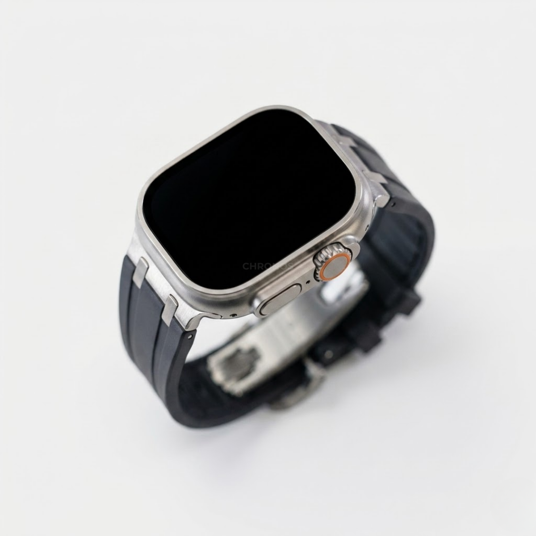 NEW AP Thick Silicone Band With Titanium Adapter For Apple Watch - Watch Band