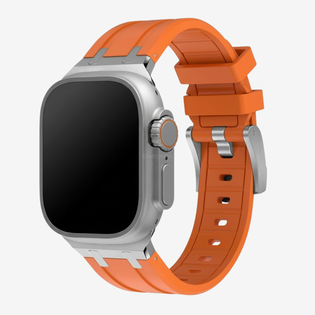 NEW AP Thick Silicone Band With Titanium Adapter For Apple Watch - Watch Band