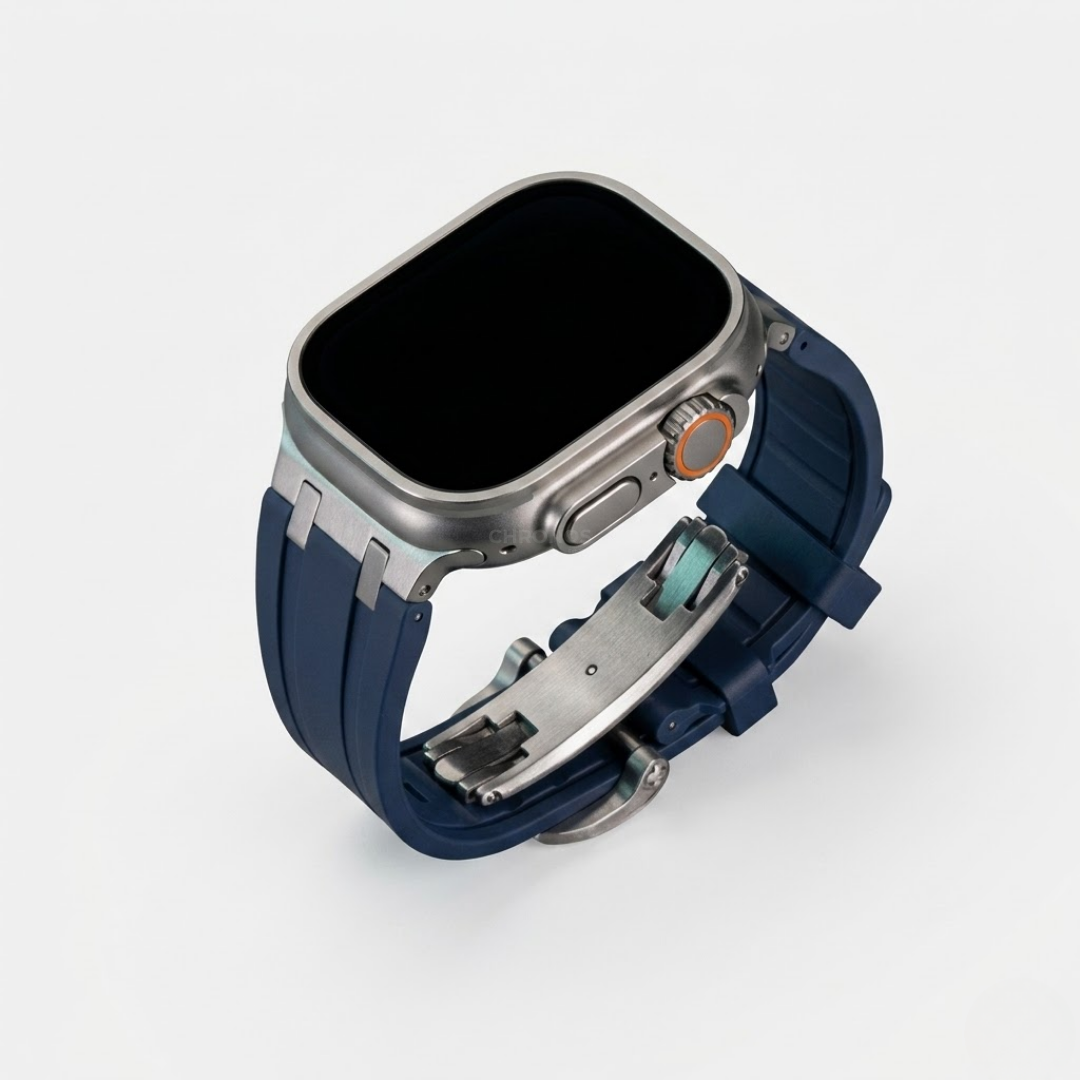 NEW AP Thick Silicone Band With Titanium Adapter For Apple Watch - Watch Band